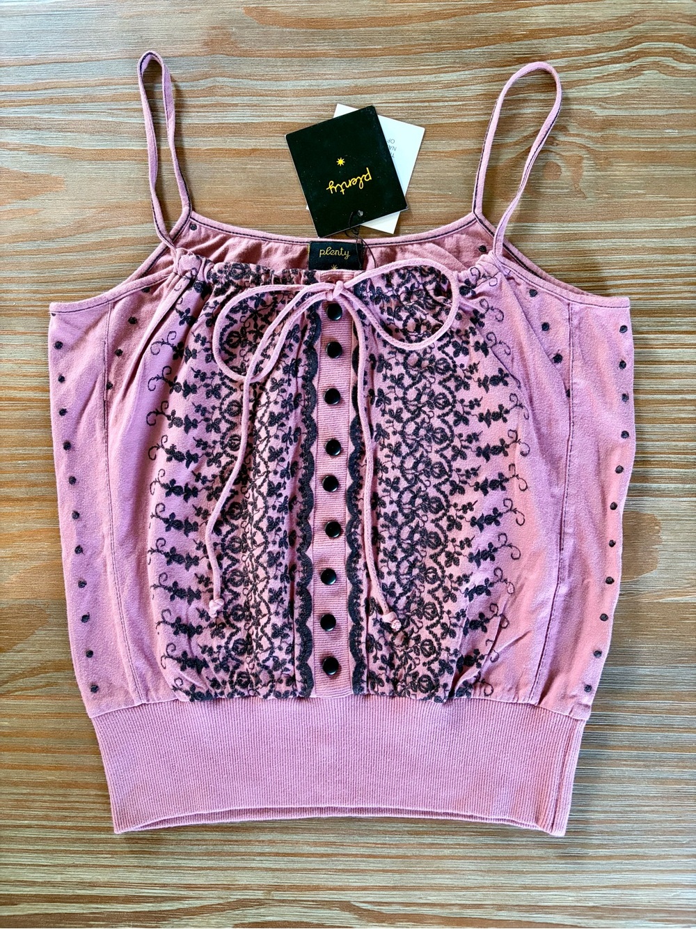 NWT Plenty by Tracy Reese Embroidered Knit Camisole